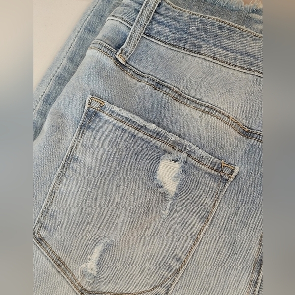 Insane Gene Plus Size High-Rise Button Fly Distressed Girlfriend Jeans - Sz 2XL - Picture 8 of 14